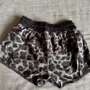 lululemon athletica Gray Leopard Print Athletic Shorts